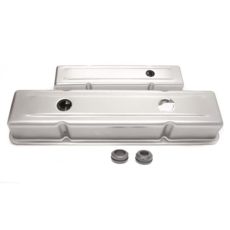 Racing Power Racing Power R9518RAW Steel Short OEM Style Valve Covers for 1978-1986 Small Block Chevy RPCR9518RAW